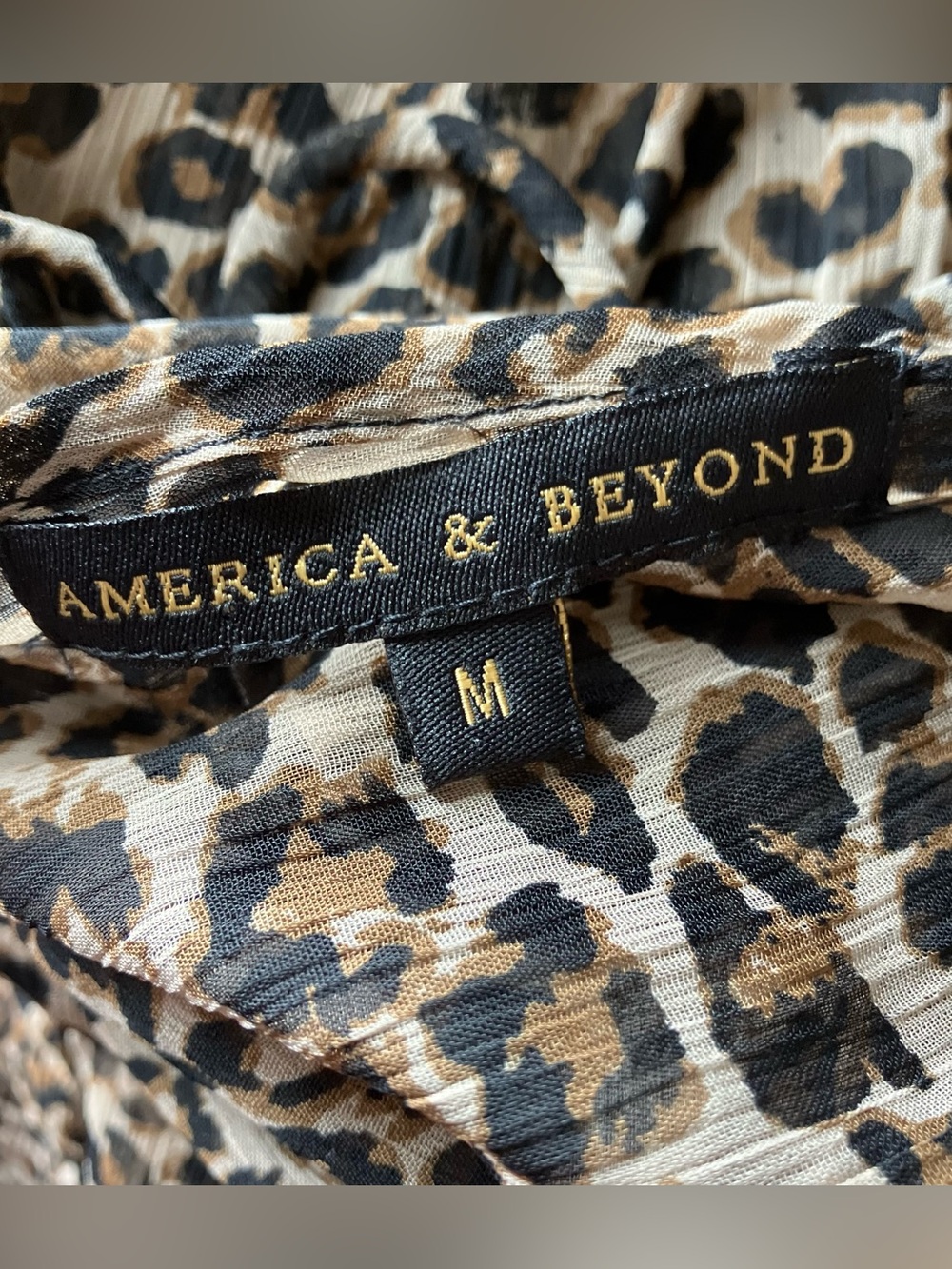 America & Beyond Leopard Print Maxi Cover Up Boho Beach Resort Dress size Medium - Picture 4 of 9